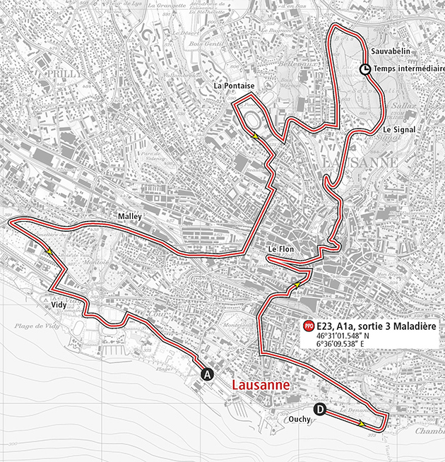 Tour of Romandie stage 5 map